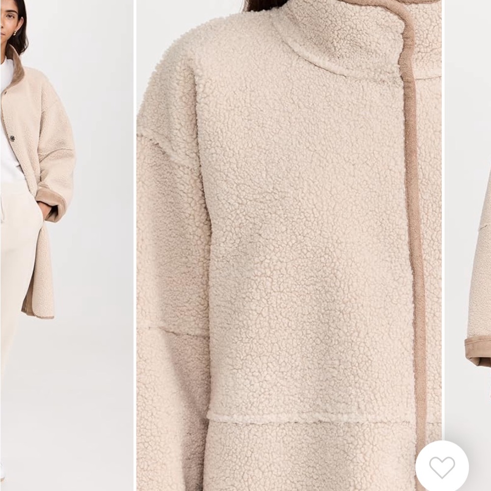 Velvet Cara  Beige reversible Teddy Jacket in sand - Picture 4 of 10